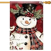 Morigins Snowman Snowflake Garden Flag Double Sided Winter Farmhouse Yard Outdoor Decorative House Flag 28×40 inch