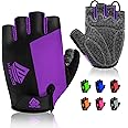 HTZPLOO Bike Gloves Cycling Gloves Biking Gloves Bicycle Gloves for Men Women with Anti-Slip Shock-Absorbing Pad,Light Weight Half Finger Gloves for Cycling Workout Training Outdoor