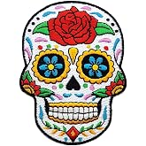 Pinsanity 'Day of the Dead' Sugar Skull Embroidered Iron-On Patch