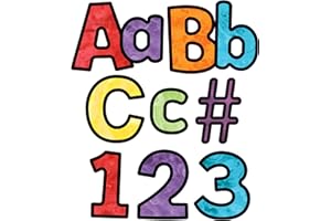 CARSON DELLOSA EDUCATION Carson Dellosa 219 Piece 4 Inch Watercolor Colorful Bulletin Board Letters for Classroom, Alphabet Letters, Numbers, Punctuation & Symbols, Cutout Letters for Bulletin Boards