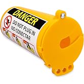 Zing Green Products 7100 RecycLockout Large Electrical Plug Lockout Device, USA-Made Recycled Plastic Lock Box, Yellow