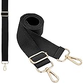 Purse Strap Replacement Crossbody Wide Strap for Women Canvas Bag Handbag Adjustable Shoulder Straps(Black)