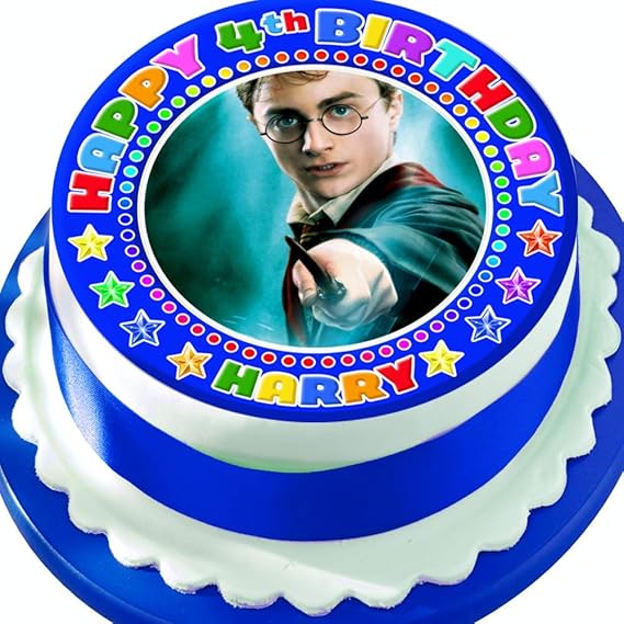 Harry Potter Personalised with Name and Age PRECUT 7.5 INCH Cake Topper