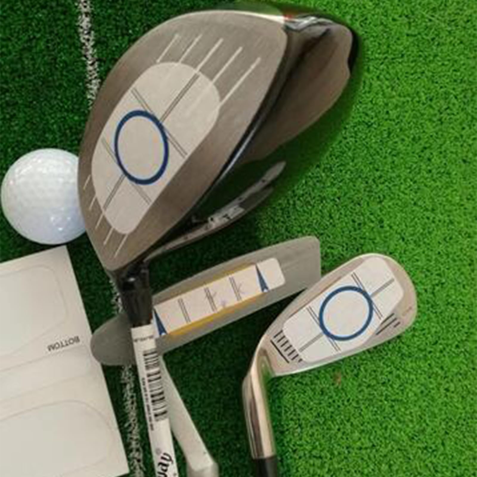 Wallfire Golf Driver Impact Tape, Self-Teaching Sweet Spot Analysis Golf Club Target Label Record Ball Contact Points Sticker for Swing Analysis, 3 Sizes for Putters/Drivers