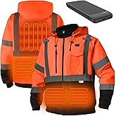 DPSAFETY Safety Heated Jacket, 3M Reflective, Waterproof Hi-Vis Work Jacket