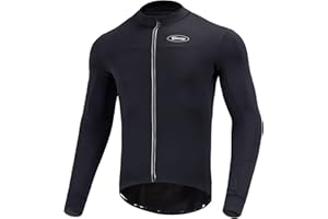 Dooy Men's Cycling Bike Jersey Thermal Biking Shirt Long Sleeve Bicycle Shirts with Full Zipper and Rear Pockets