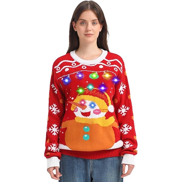 Suéteres Navideños Clásicos Para Mujer, Jersey De Punto Con Estampado De Copos De Nieve De Manga Larga De Reno Y Cuello Redondo Tops Calidos De Otono E Invierno