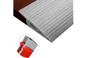 AHUA WALSONG Threshold Floor Transition Strip 3.3ft, Double Sided Self-Adhesive PVC Floor Transition Strip, Doorway Threshold Ramp (Wood Grain Gray, 2" Wide x 0.4" Height x 3.3'Long)