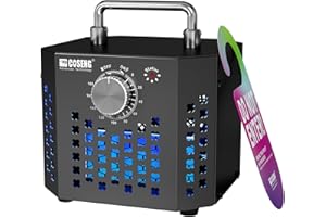 COSENG Ozone Generator Car/Home O3 Air Purifier, Ozone Machine Odor Removal and Ozonator up to 1500 Sq.Ft, Powerful Ozone Odor Eliminator for Home, Cars, Basement, Smoke, Pets, Black