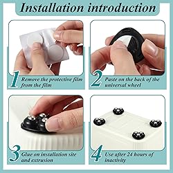 Honoson 24 Pcs Self Adhesive Caster Wheels