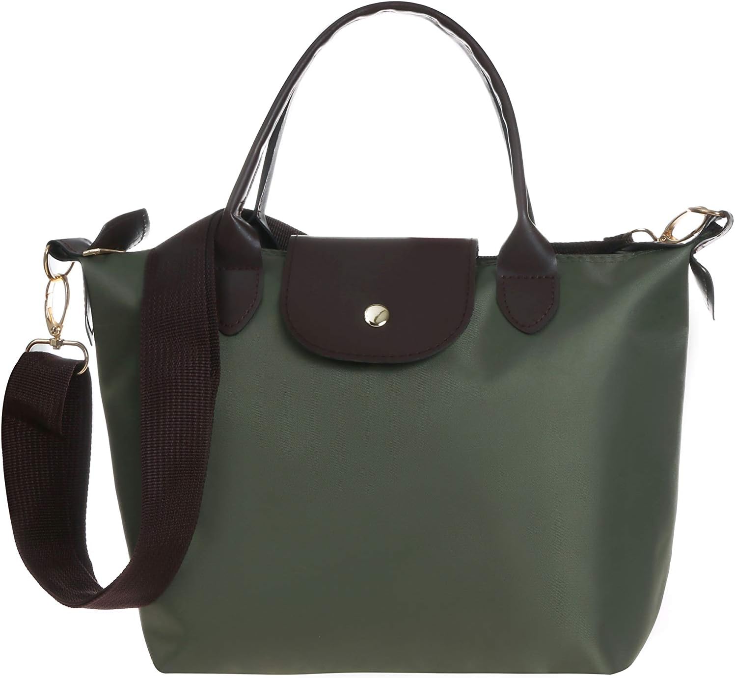 Innerest Tote Crossbody Bag Waterproof Travel School Beach Foldable Lightweight Purse (1pc Small, 1pc S: Olive)