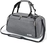 KASIBON Sports Duffle Bag 42L with Shoes Compartment Wet Pocket Grey