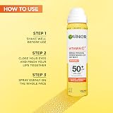 Garnier Vitamin C Brightening Over Make-Up UV Mist SPF50+ 75ML Cruelty Free view 5