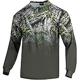 WISIGO Hunting Shirts for Men,Camo Long Sleeve Men's Camouflage Lightweight Essentials Shirt for Fishing Hiking