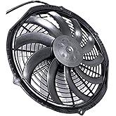 SPAL 30101522 12 Inch Fan Puller, Curved Blades VA10-AP50/C-61A, 1 Pack | 12 Volt, 1226 CFM, Electric Radiator Fan, Condenser Fan, Oil Cooler, Trans Cooler, Medium Profile, Brushed, Slim