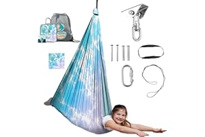 FRIENDLY CUDDLE Indoor Sensory Swing for Kids or Outdoor – Holds 300lbs, Double-Layer, & 360° Swivel, Calming Compression Therapy Swing Hammock for Kids & Adults with All Hardware – Sensory-Motor Toys & Gifts