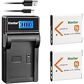 Kastar Battery (X2) & LCD Slim USB Charger for Sony NP-BN1 NPBN1 BC-CSN and Cyber-Shot DSC-QX10 QX30 QX100 DSC-TF1 DSC-TX10 TX20 TX30 DSC-W530 DSC-W570 DSC-W650 DSC-W800 DSC-W830 Digital Camera +More
