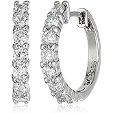 Amazon Essentials Sterling Silver Hinged Huggie Hoop Earrings