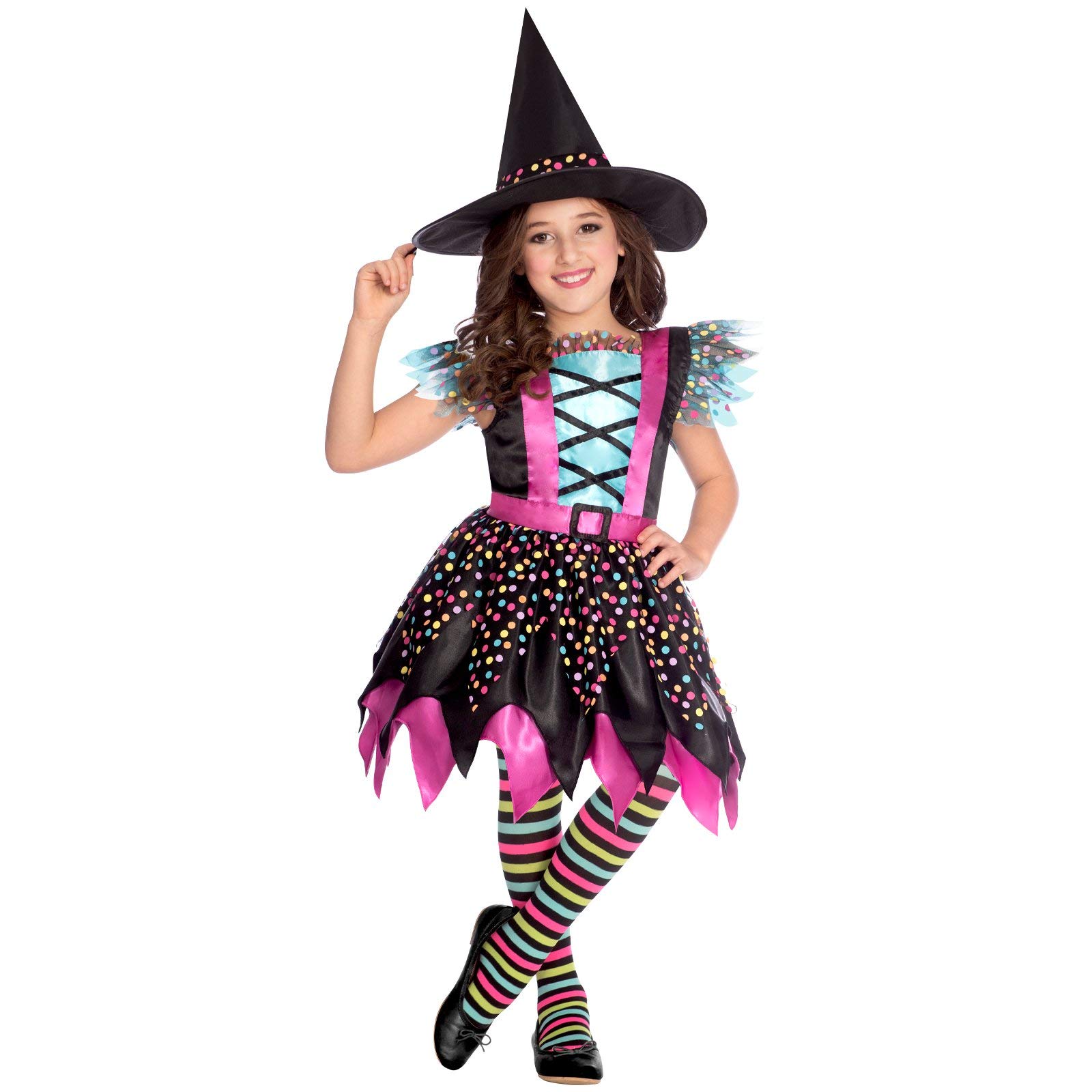 (PKT++) (9905255) Child Girls Spot Witch Costume Dress (9-10yr)