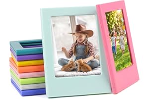 QUEEN3C Magnetic Photo Frames for Instax Mini 2.5“x3.5” – 10-Pack Colorful Polaroid Frames, Strong Refrigerator Magnets for Fridge, Locker & Dorm Decor