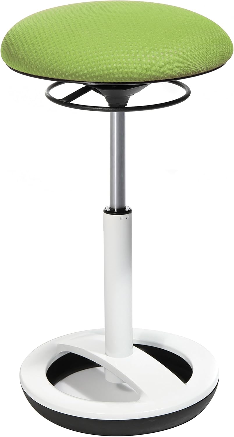 Topstar Sitness High Bob Stehhilfe Fitnesshocker Arbeitshocker Sitzhohe 49 70cm Standfussring Alu Weiss Lackiert Stoffbezug Grun Amazon De Kuche Haushalt