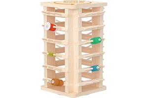 YBING 360° Rotating Thread Holder Wooden 72 Spools Thread Rack Embroidery Thread Organizer for Spools of Thread Wood Sewing Spool Holder for Quilting