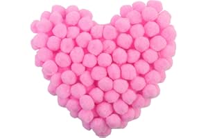 MORFEN 150 Pcs Pom Poms, 1 Inch Light Pink Craft Pom Poms, Valentine Day Fuzzy Pompom Puff Balls, Small Pom Pom Balls for DIY Valentine Gift, Arts, Crafts Projects, Home Decorations