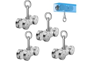 EASGIU 4 Wheel Trolley Assembly Roller Trolley - Silent M10 Bolt and Nuts - Use with 1-5/8" Wide Wide and All 1-5/8" Unistrut Strut Channel (Silver-4 Pack)