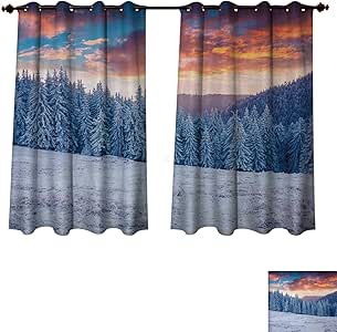 Anzhouqux Nature - Cortinas Opacas con Base térmica para salón, Cascada