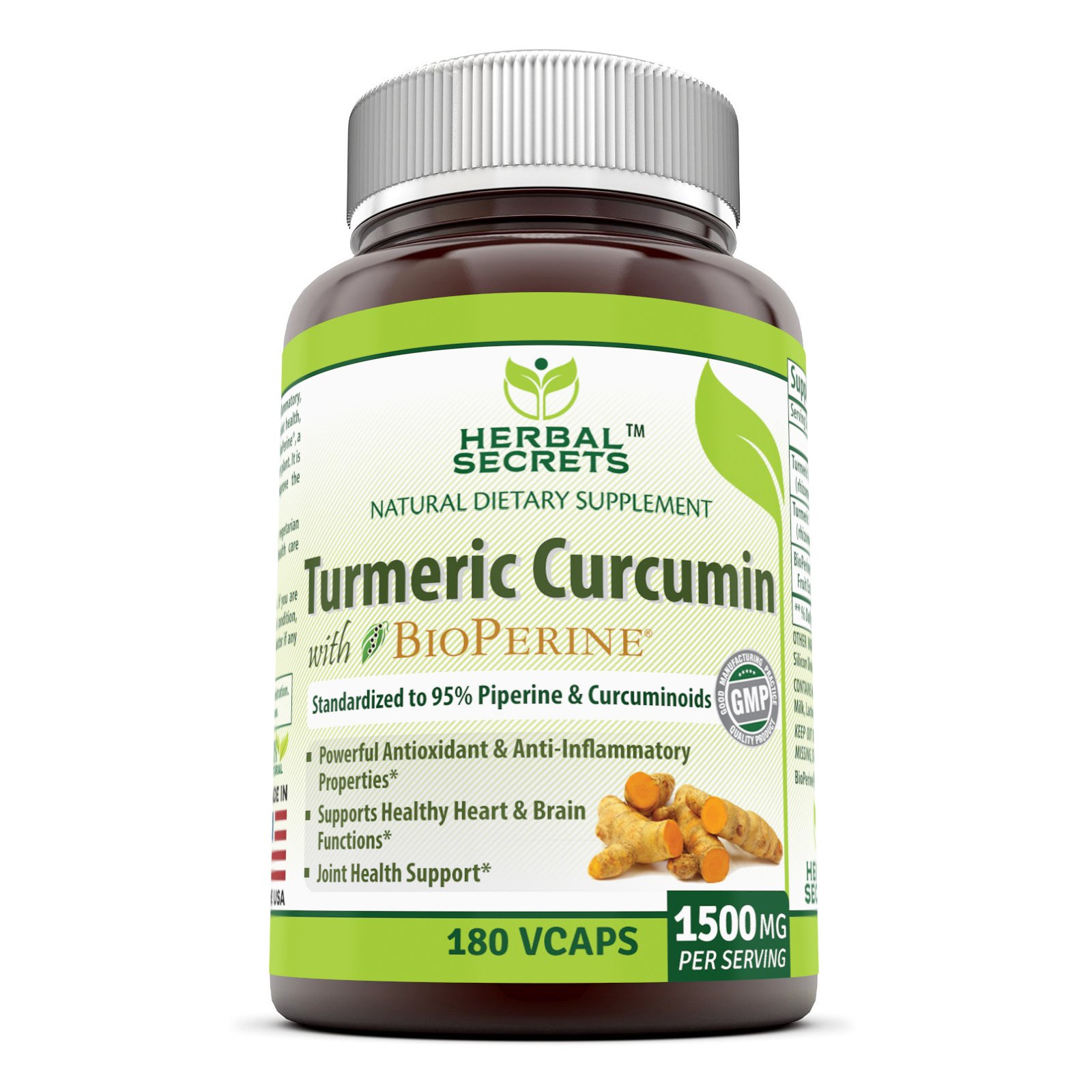 Herbal Secrets Turmeric Curcumin with Bioperine Dietary Supplement