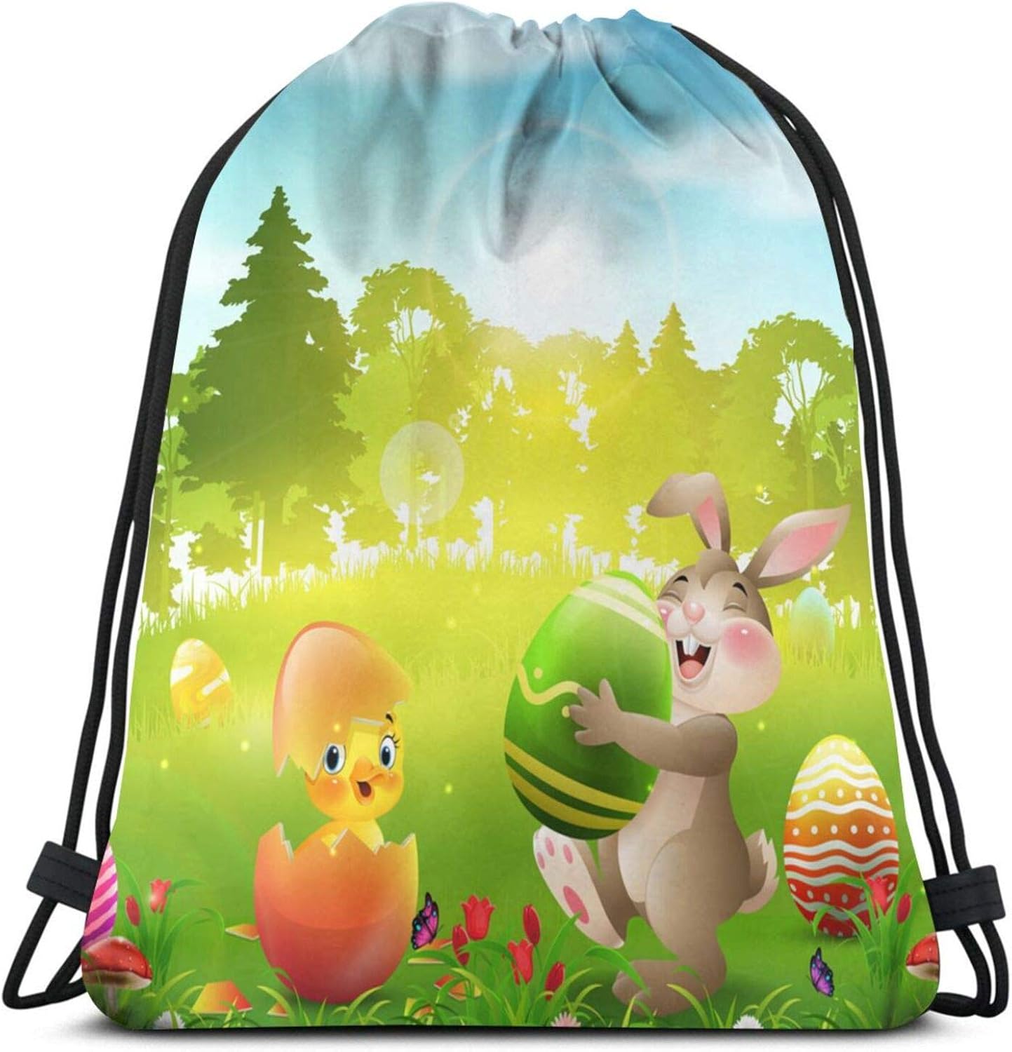 Cute Easter Bunny Family Drawstring Bag Children Drawstring Backpack
