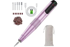 HEBECA Electric Nail Drill Cordless, Electric Nail File Buffer Drill Machine for Natural Acrylic Gel Nails, Rechargeable Electric Manicure Pedicure Set