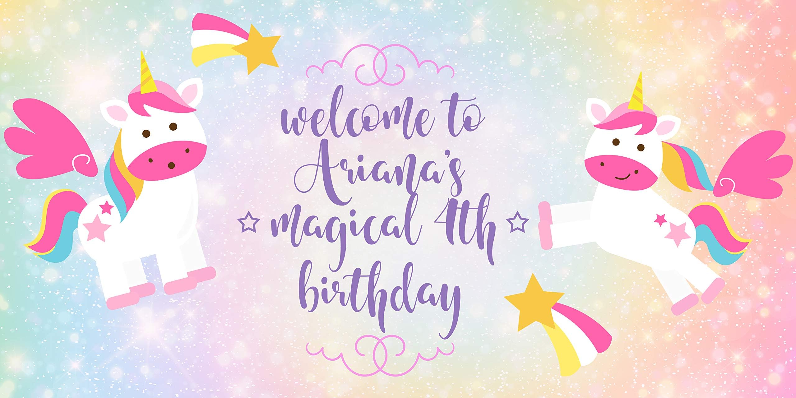 Magical Unicorn Banner Personalized Party Decoration Backdrop