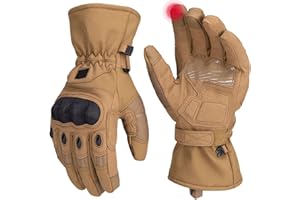 KEMIMOTO Tactical Gloves for Men, Winter Warm Motorcycle Gloves with Touchscreen Hard Shell & Palm Padding for Motorcycle Riding Tactical Airsoft Paintball Hunting Hiking Camping Climbing