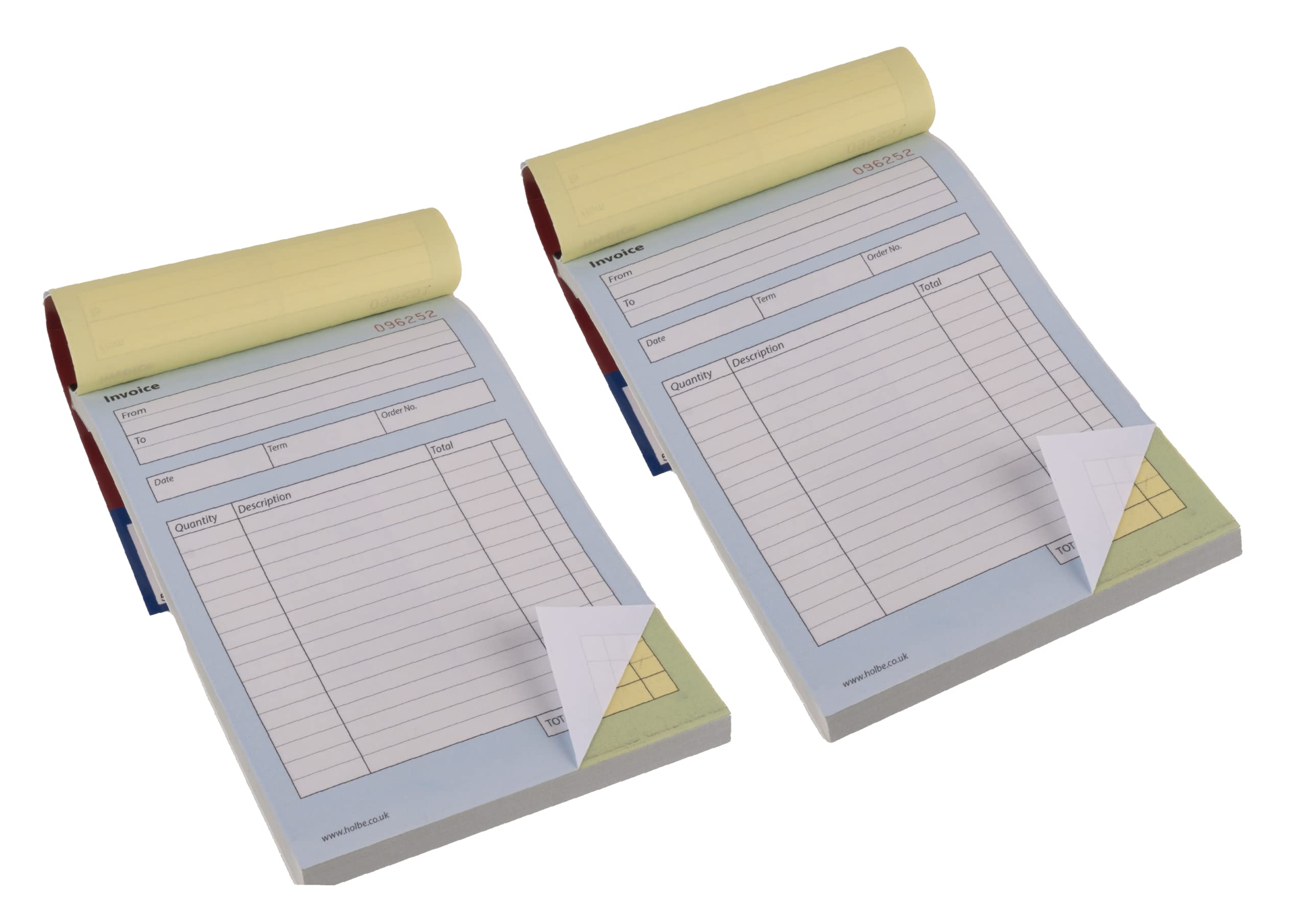 Holbé 2 Pack 50 duplicates of Receipt Book/Invoice Book Without VAT-A5 Size 100 Pages Each/Self Numbered/Easy to Tear/Waterproof Hard Cover/Spare seperator