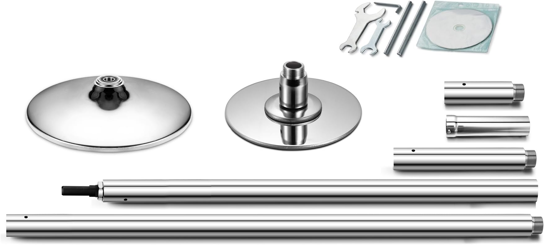 WBHome Portable Stainless Indoor Exercise Spinning Height Adjuster Dancing Pole Kit - Enhanced Hollow Screw - 9.3 Feet