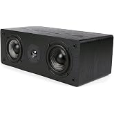 Micca MB42-C 2-Way Passive Center Channel Speaker Home Theater, Each, Black | Amplifier or Receiver Required, Dual 4-Inch Carbon-Fiber Woofers, 0.75-Inch Silk-Dome Tweeter, Surround Sound, Clear Vocals