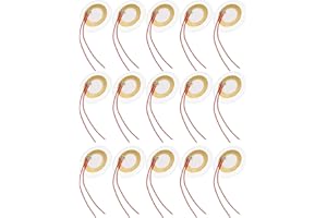 QEEYON 15Pcs Piezo Pickup, 35mm Piezo Discs Transducer Prewired, Pickup Contact Microphone Trigger Buzzer Sound Sensor Guitar Accessories for Electronic Acoustic Guitar Drum Ukulele