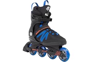 K2 Speed Lacing leasure Inline Skates Kinetic Pro 80 Blue and Red, Stability Plus Cuff, B.I Frame for Mens