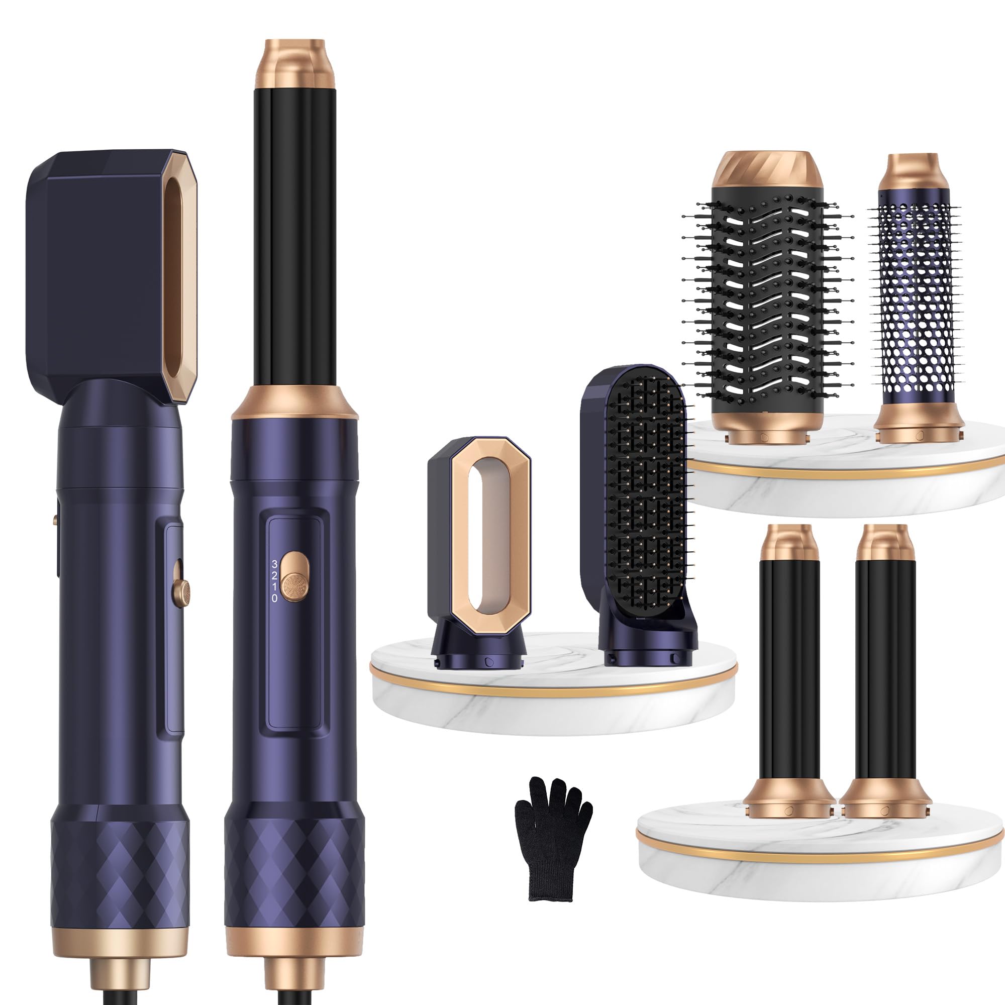 Photo 1 of *MINOR DAMAGE - USED*
6 in 1 Air Styler Magic Hair Dryer Brush, Negative Ionic Blow Dryer Brush & 3 Heat Settings, Detachable Auto Curling & Straightening Volumizing, Frizz-Free Styling, Salon to Home Use (Blue)