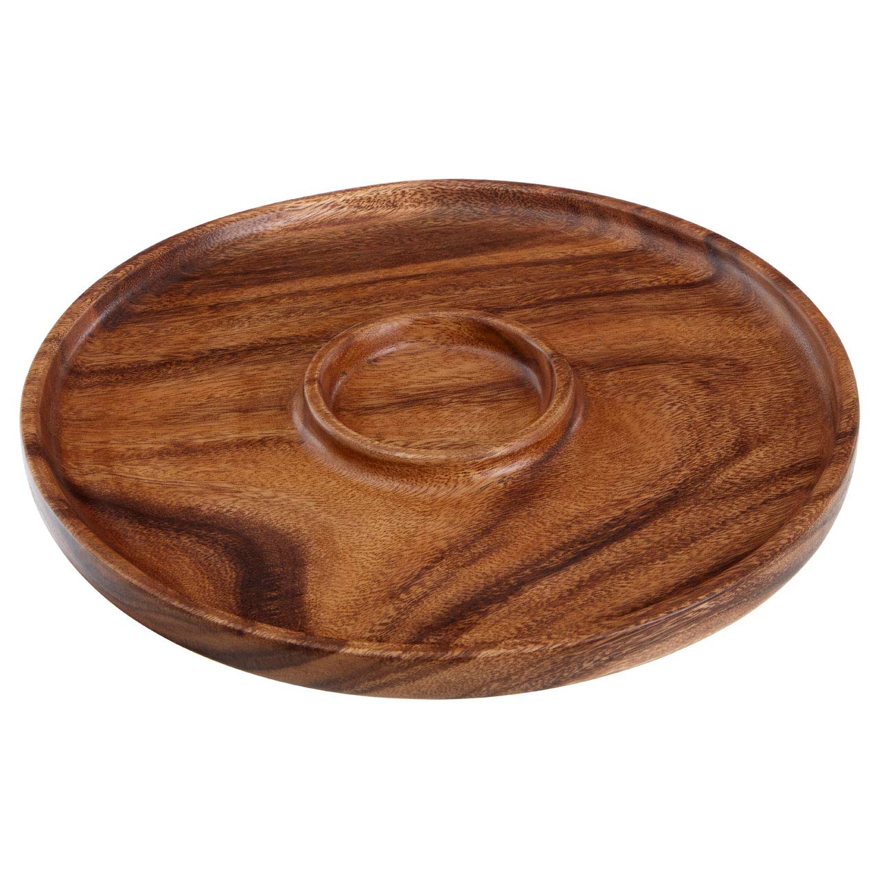 Kora Chip N Dip Plate, Acacia Wood