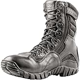 Tactical Research Khyber TR960Z 8" Lightweight Black Tactical Boots for Men with Zipper - Designed for Police, EMS, and Security Personnel with Vibram Ibex Traction Outsole