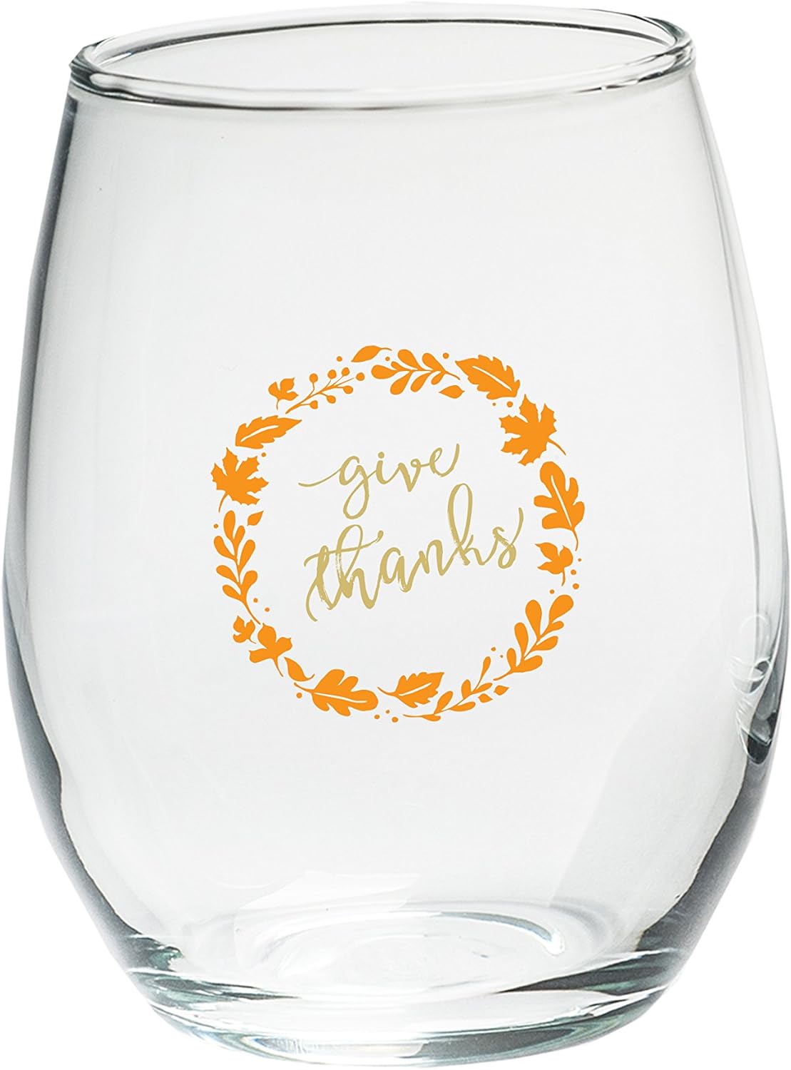 Stemless Wine Glass - Clear Kate Aspen Give Thanks 15 oz Set of 4