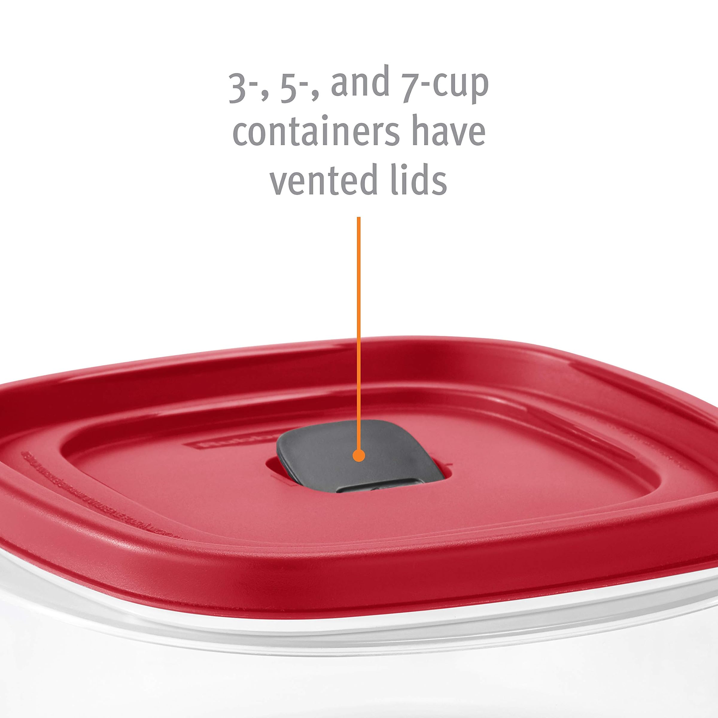Rubbermaid - 2063704 Easy Find Vented Lids Food Storage Containers, Set of 21 (42 Total) - Racer Red