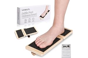 VANKUTL Ankle Foot Strengthener Exerciser for Sprained, Axis Board, Non-Slip Wood Wobble Board, Lightweight & Portable,Foot Trainer Home Gym Fitness