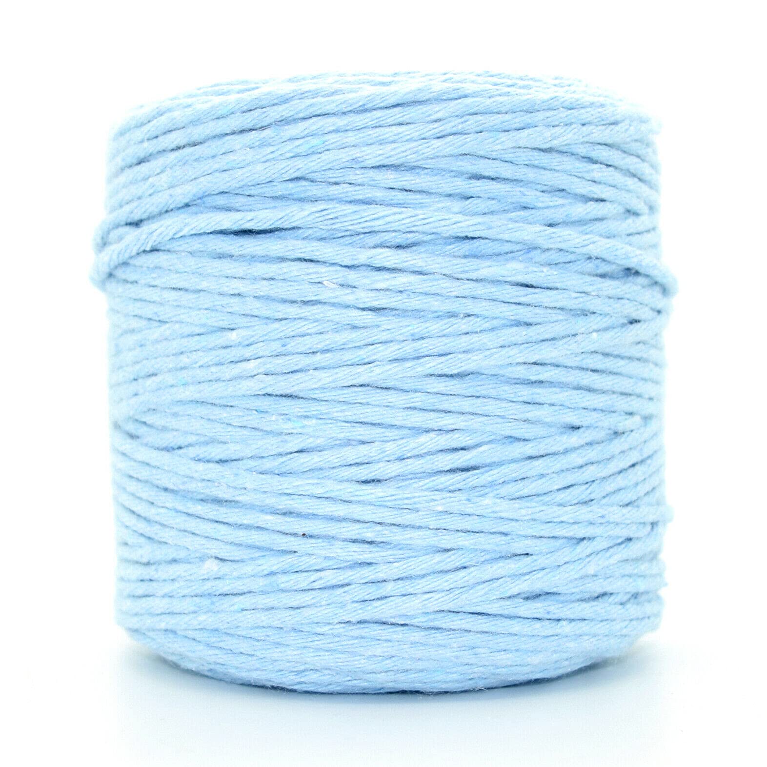 Premium Sky Blue Macrame Cord, 100 m / 328 ft of 5 mm Thick Natural Cotton Thread Yarn Macrame Rope for Wall Hangings, Plant Hangers, DIY Crafts, Home Decorations, Gift Wrapping (Reel)