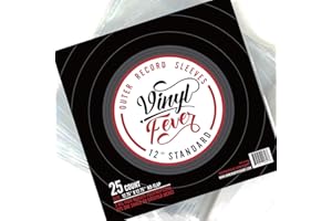 Vinyl Fever Record Sleeves [25 Pack] - Crystal Clear Outer Album Covers - Durable 3 Mil Thick Polypropylene Vinyl Sleeves for 12 Inch Lps and Archival Album Storage | 12.75"x12.75" Perfect Fit Sleeves
