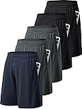TVKSOM 5 Pack Mens Athletic Shorts with Pockets and