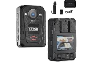 VEVOR 1440P HD Police Body Camera, 64GB Body Cam with Audio Video Recording Picture, Built-in 3500 mAh Battery, 2.0" LCD, Inf