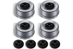 4PCS 2.72" Trailer Hub Cap,tow axle hub and bearing dust caps with 4 additional rubber plugs for most 7000-8000 lb wheel hub 